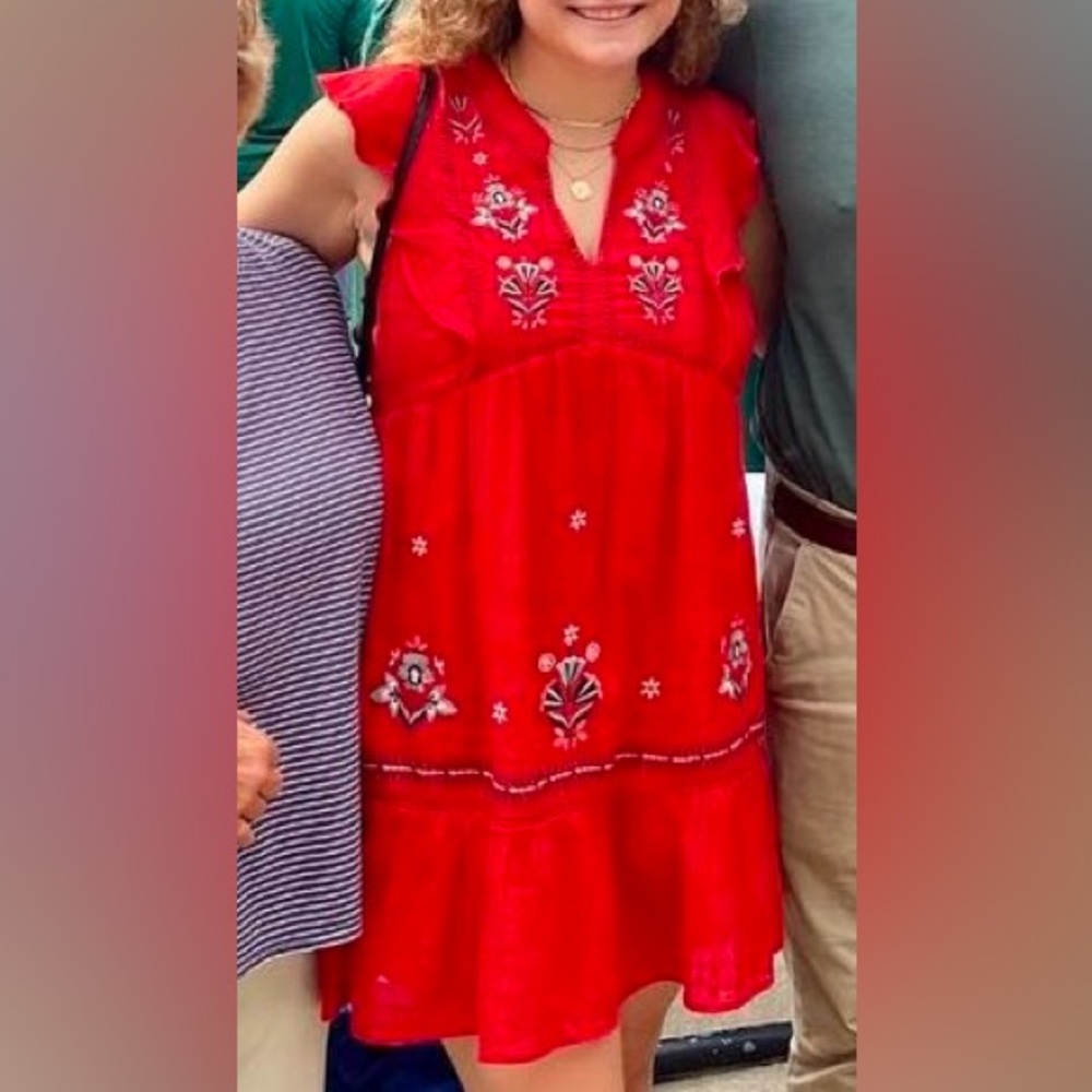 Red mini dress